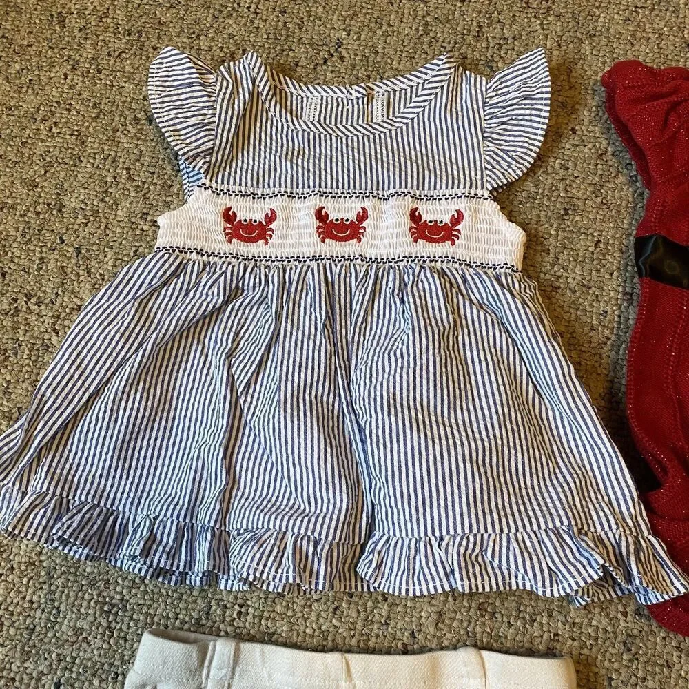Baby Girl Clothing Lot of 4 Spring Summer Dress Shorts Size 6/9/12M Mixed Brand
